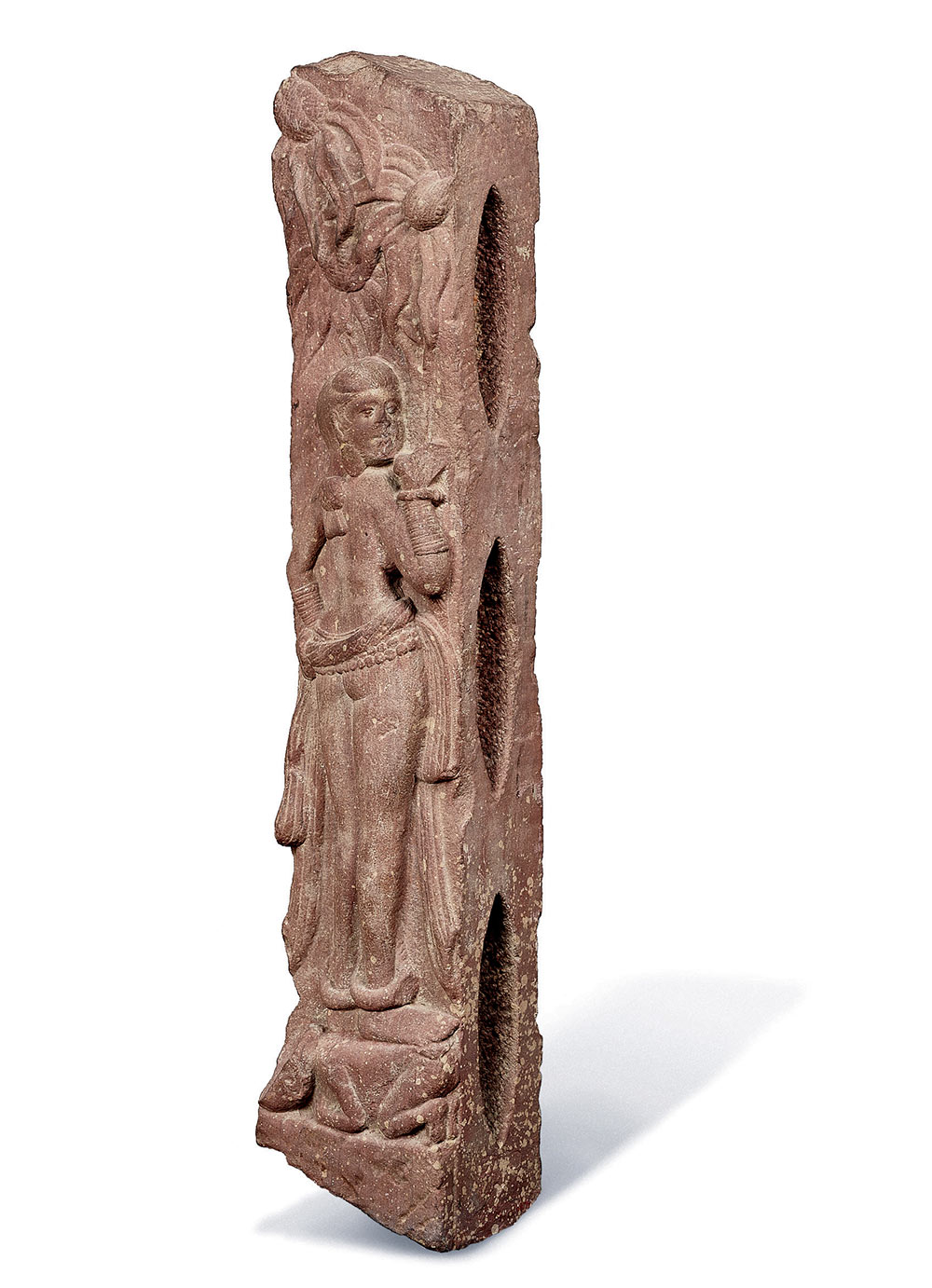 Indian - RAILING PILLAR WITH DESIGN OF YOUNG WOMAN