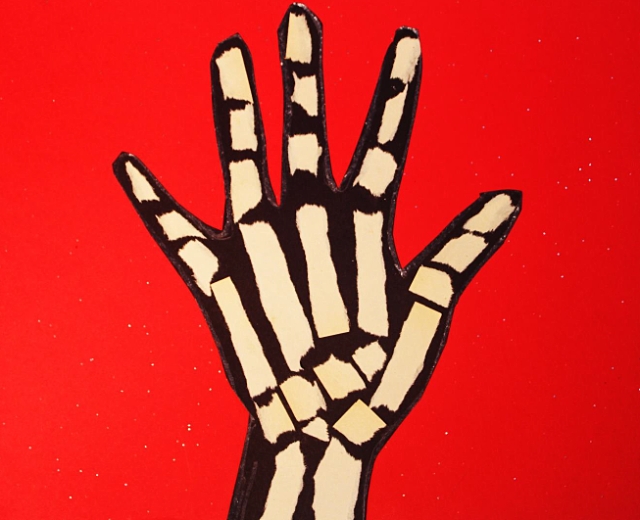 Torn Paper Skeleton Hand