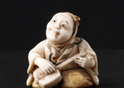 Japan, Shamisen Player, late 19th–early 20th century, ivory, inlay